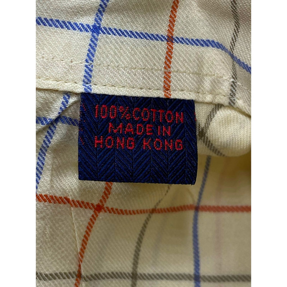 Austin Reed London Mens XL White Check Multi-Color Shirt Long Sleeve Button Up - Picture 7 of 7